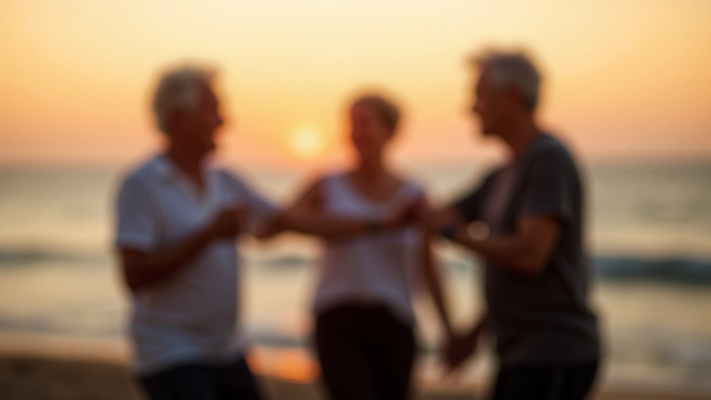 Dancers in casual elegant attire performing Latin dance moves outdoors in evening park setting with soft golden lighting